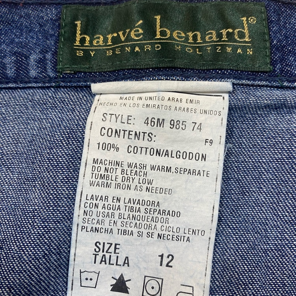 Harve Benard Vintage Long Blue Jean Straight With Pockets Modest Skirt Size 12 - Picture 7 of 8